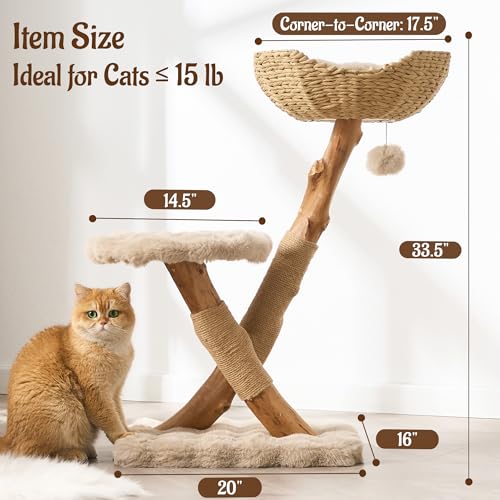 Árbol Moderno para Gatos Interior 20x16x33.5" miniatura 6