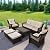 HOMREST 6 Pieces Patio Furniture Set, Wicker Patio Conversation Sets, Outdoor Sectional Rattan Sofa Chairs with Coffee Table, High Back, Ottoman, Cushions for Porch, Deck, Garden, Backyard (Beige)
