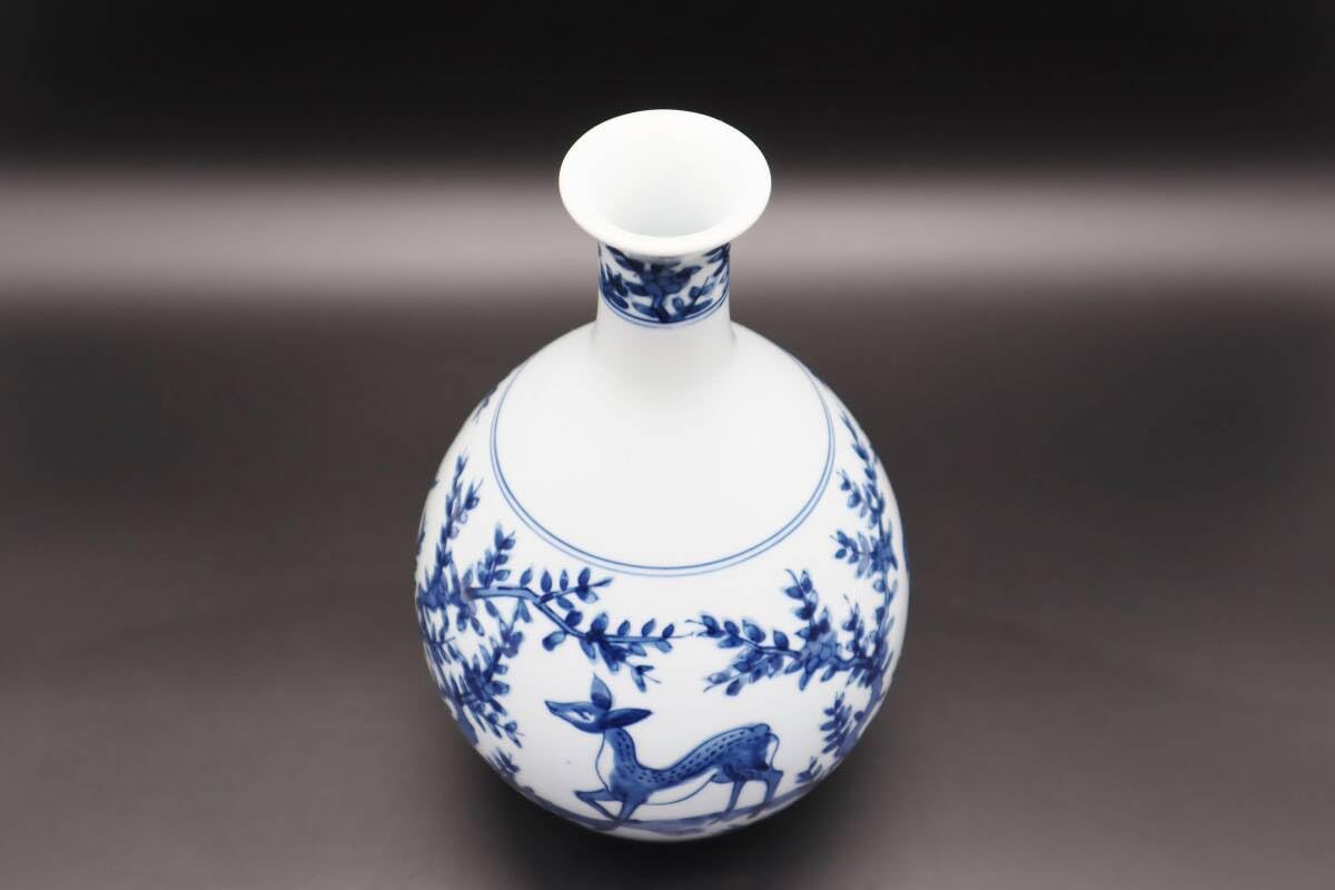 ㉔ 源右衛門 花器 有田焼 源右衛門 赤濃菊絵 花瓶 花入 花器 華