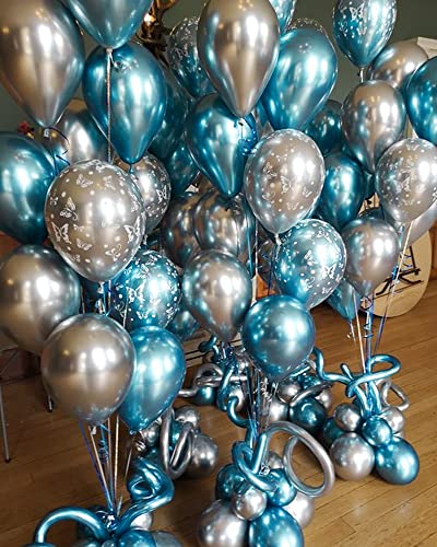 Image of PartyWoo Blue Glitter Curling Ribbon - 500 Yard Balloon String for Crafts, Weddings & Floristry (1 Roll)