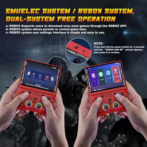 Image of RG43V Pro Retro Handheld Game Console, 4.3 Inch IPS Screen, Portable Open Source Dual System with RK3562 CPU,with 64GB TF Card, Support WiFi Networked Fighting, HDMI TV Output(Transparent Red64G)