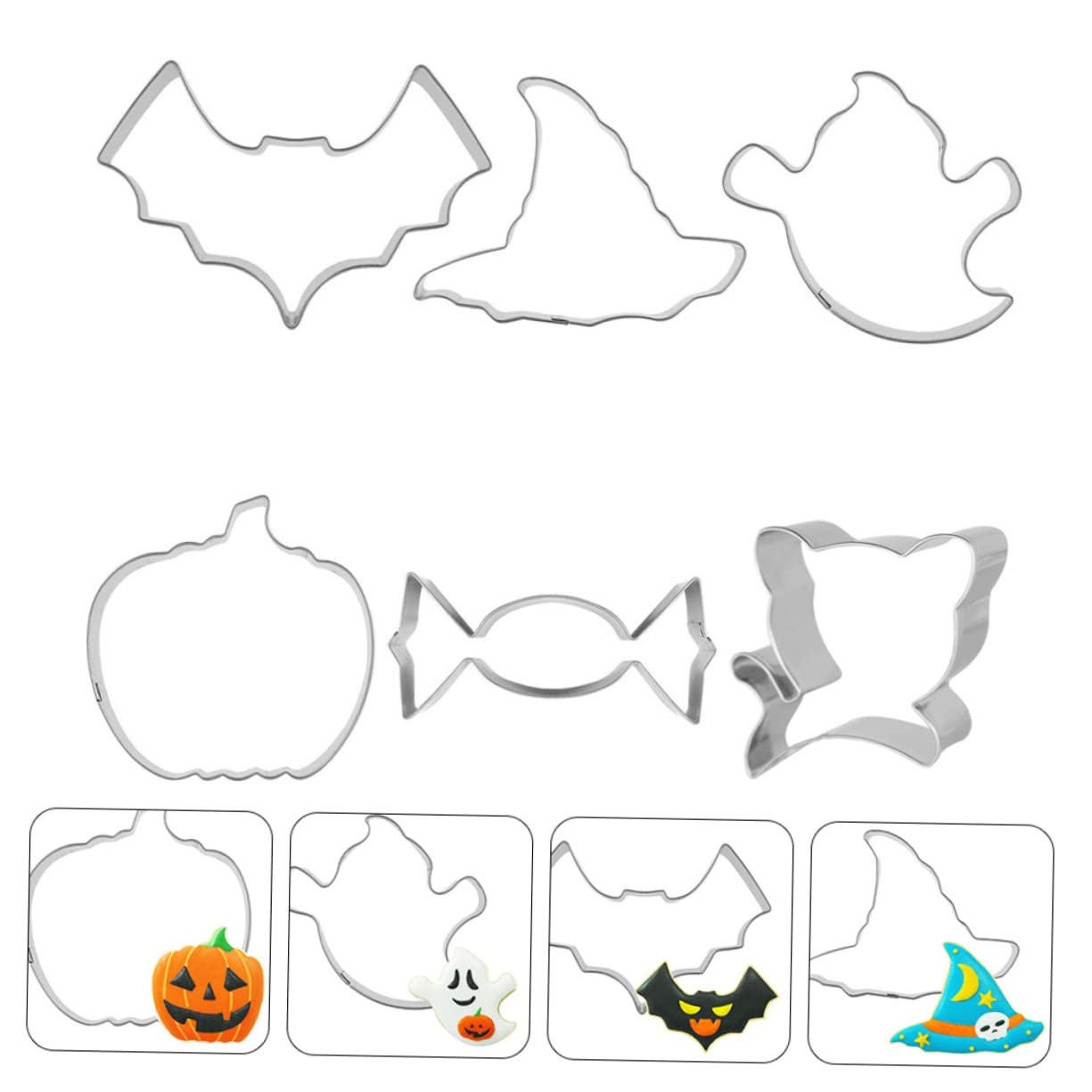 Ciieeo 30 Stk Halloween-schablonen Halloween-keks -gebäck Diy Handpressen-keks Keksausstecher -partydekorationen Gummiform Fondant-stempel Fondantformen Kekse Formen