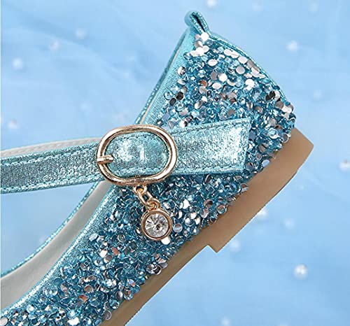 Toddler/Little Girls Mary Jane Glitter Ballet Flat Princess Wedding Party Slip On Dress Shoes4