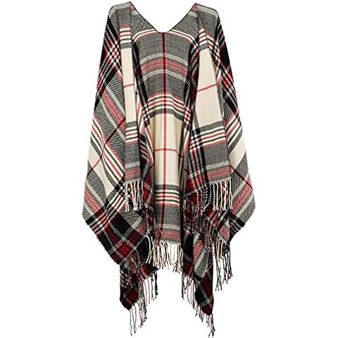 Surblue Elegant Shawl Scarf Classic Plaid Open Front Oversized Soft for Women, Beige Cover