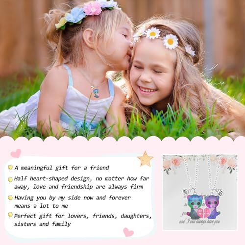 Butishop 4Pcs Best Friend Necklace BFF Half Heart Magnetic Necklaces Friendship Bracelets Forever Pendant Necklaces for Women Girls Boys Jewelry Gifts - Image 5