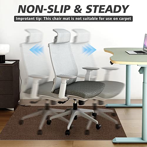 Image of Sycoodeal Office Chair Mat for Hardwood Floor,Office Computer Gaming Chair Mat for Tile Floor,Large Floor Protector Rug,Anti-Slip,Easy to Clean,Coffee(48 inchx36 inch)