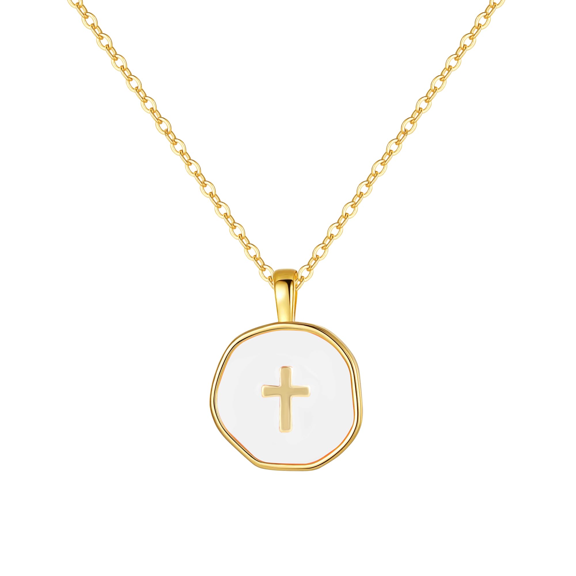 Christian Christmas Gifts for Women Pearl Cross Necklace Faith Based Gifts for Daughter Sister Mom Religious Baptism Catholic Gift Christian Necklace