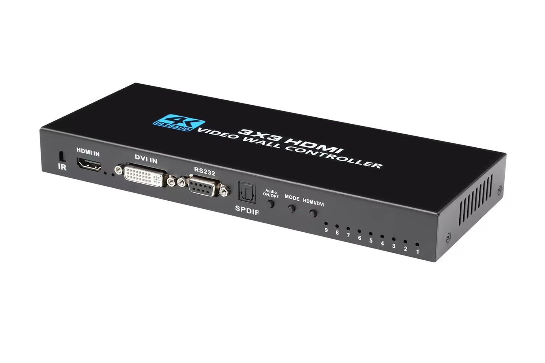 3x3 Video Wall Controller 4K HDMI DVI entrée 1080p 3x3 2x3 2X4 4X2 1X4 TV Wall Controller processeur 9 Écran épissure épissure boîte