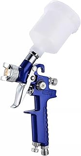Anhoer MINI HVLP Spritzpistolen Lackierpistole Spritzpistole 0,8mm Rostfrei Düsen Mini-Luftfarbspritzpiole Niederdruck Profi Farbsprühsystem Spraypistole für Möbelerneuerung Wandlackierung
