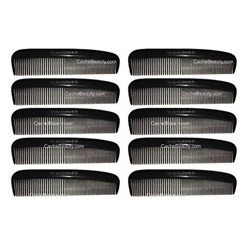 Cardinal brand Men's Heavy 5" BLACK Pocket Comb (10)