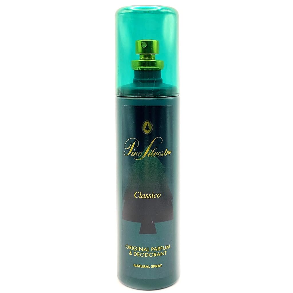 Confezione da 12 pezzi Pino Silvestre Classico Profumo & Deodorante Spray 125 ml + Beni Culinari Portachiavi Gratis