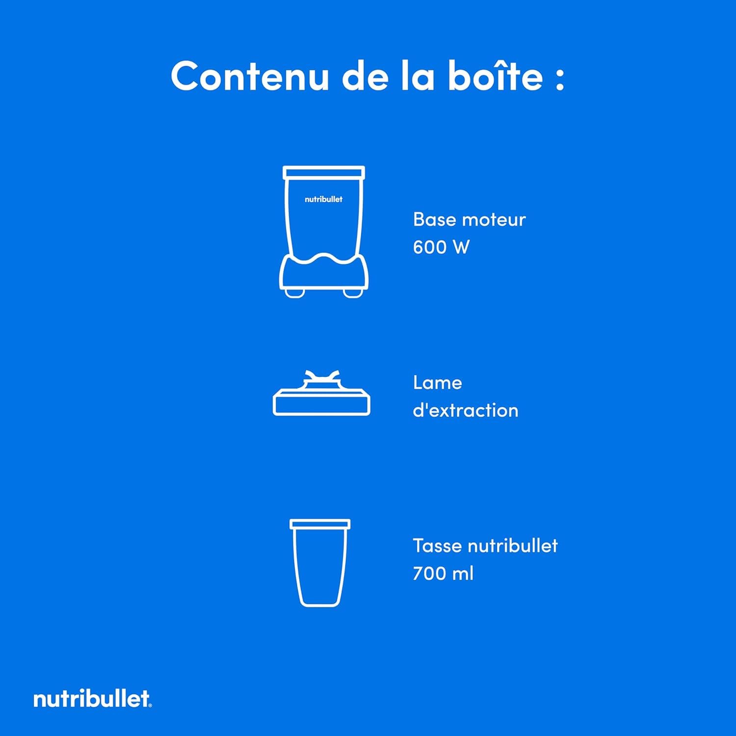 Nutribullet Original 600W Mixeur électrique pour smoothies Noir