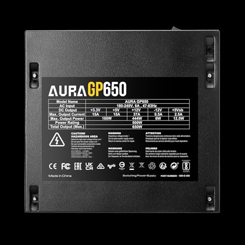 Image of GAMDAIS Aura GP650-650W EFFICIENT Power Supply | ATX12V v2.4,Non-Modular Power Supply | 120mm Hydraulic Bearing Fan | OVP /UVP /OPP /OCP /SCP Protection | Black Flat Cable.