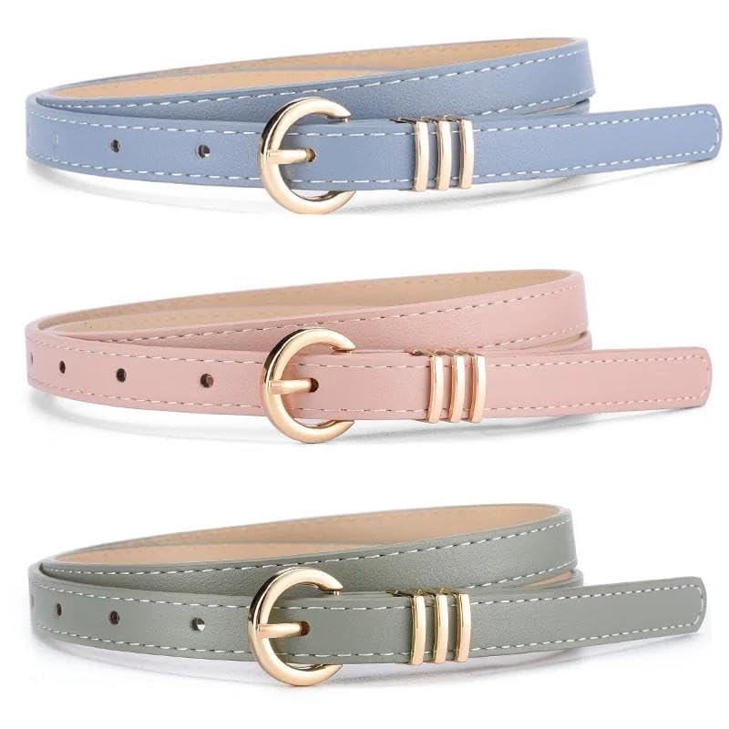 Pohullan Slim Leather Buckle Belt Fashionable Women'S Travel Shopping Designer Decoration Pants Belt2
