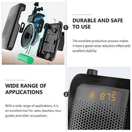 STOBOK Amplificador de Voz Sem Fio Portátil Com Display Led Miniteaching Microfone Alto-Falante Reca