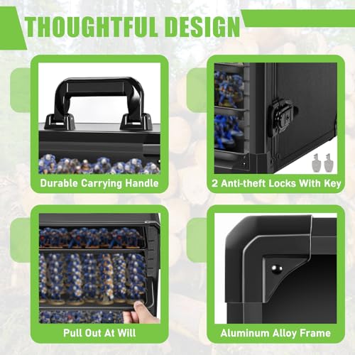 Miniatures Storage Case Miniatures Transport Case Aluminum Alloy Frame with Lock (Large Size)