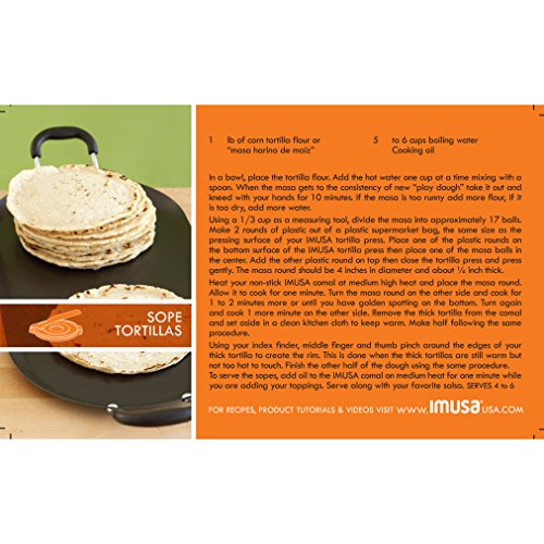 Image of IMUSA USA Cast Iron Tortilla Press 8-Inch, Black