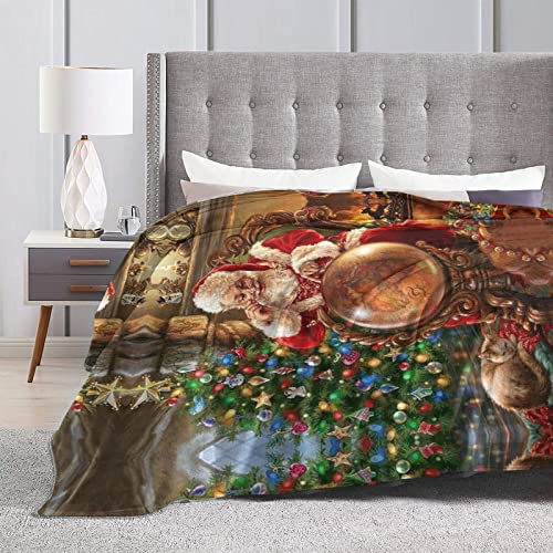 Couverture de Père Noël toutes saisons grande taille pour lit et canapé
