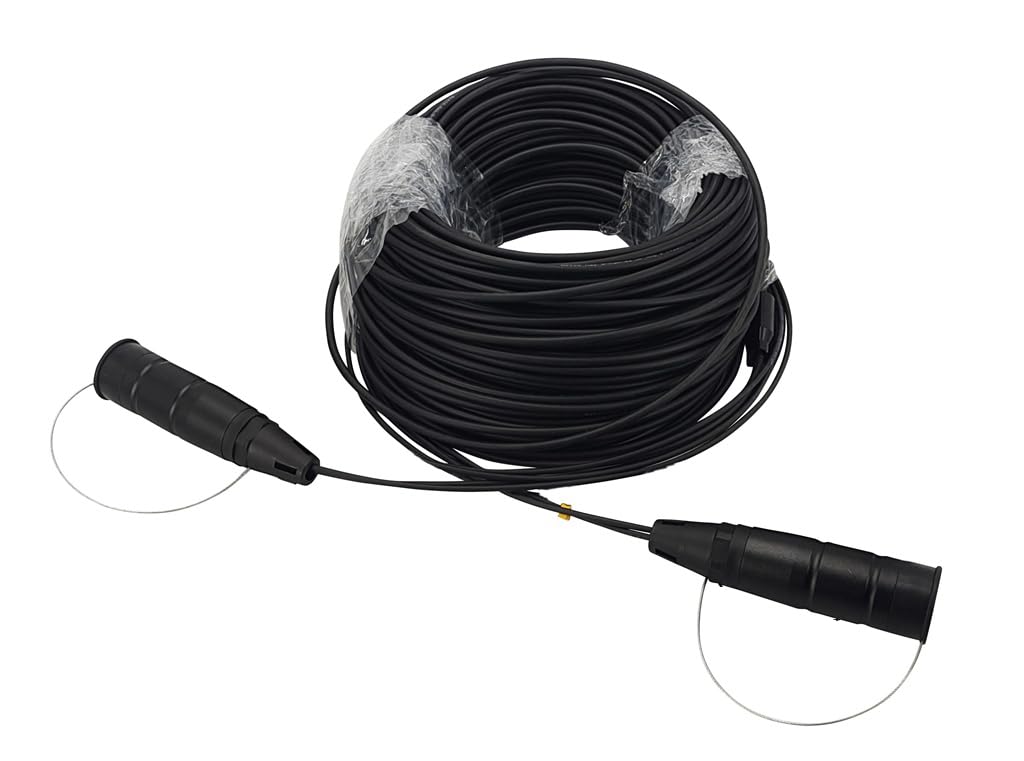 Outdoor Armored Fiber Optic Cable LC to LC 2 Strands Single Mode with Protective Cap (1500, feet)