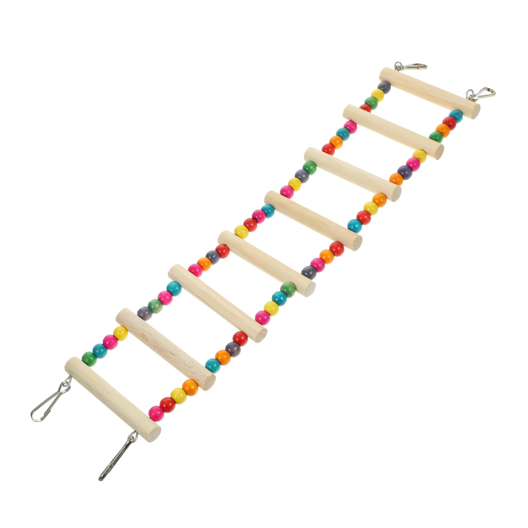 HANABASS Multi-Functional Bird Cage Ladder Wooden Climbing Ladder Toy for Parrots Chewing Swing Accessory