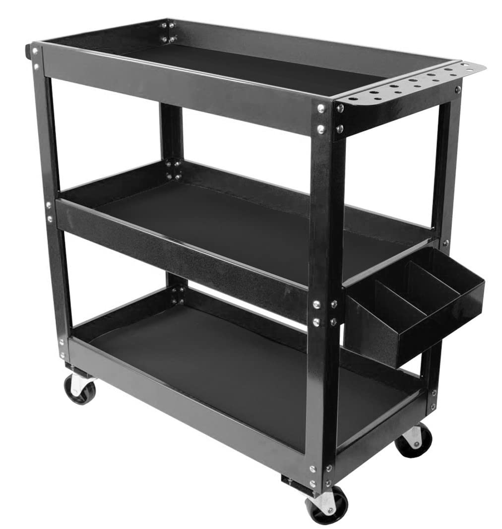 JOMAFA Carro de Taller 3 Bandejas con Soportes para Herramientas