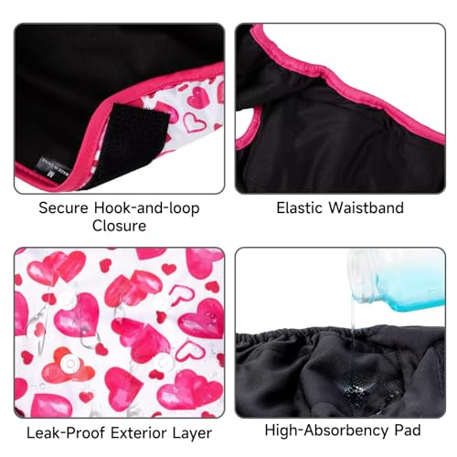 Image of Paw Legend Washable Reusable Female Dog Period Diapers for Heat Doggie Puppy Diapers for Female Dogs (3 Pack,X-Small)