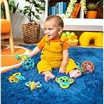 Bright Starts Little Shakers 6pc Gift Set, Easy-Grasp Oball Technology, Baby Rattles, Balls and Teethers, On-The-Go Toys, Lightweight, Unisex, Newborn+ - Image 2