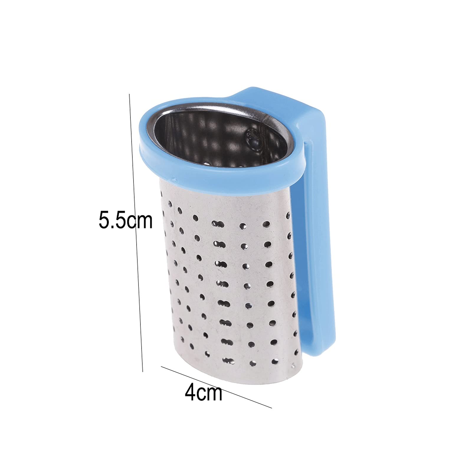Colino da tè riutilizzabile, in acciaio inox, con manico, infusore per bustine di tè, infusore per uso domestico (rosso)