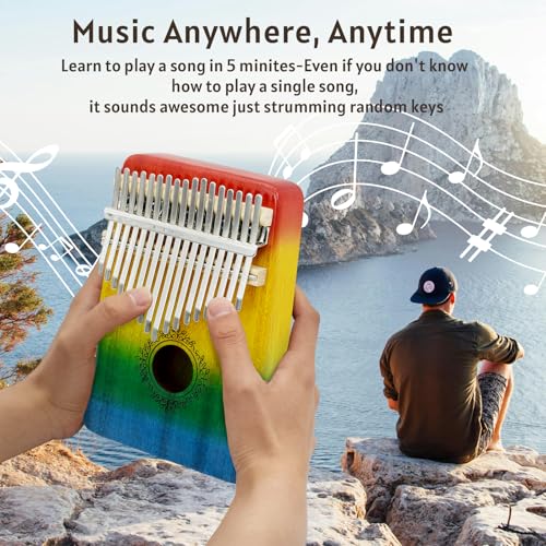 Image of Kalimba Thumb Piano 17 Key,Mbira Instrument,Musical Gift for Kids & Adults