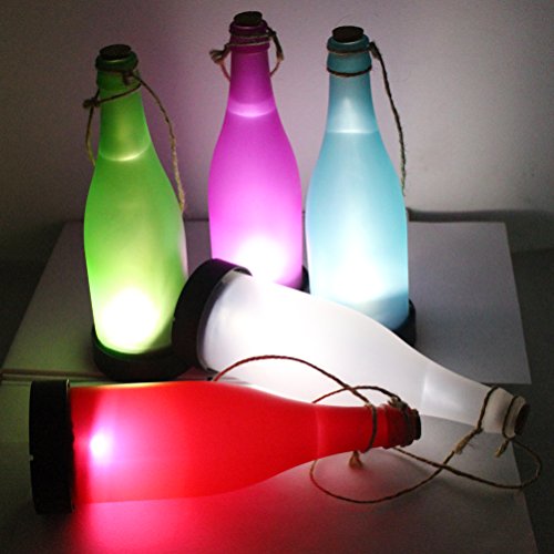 Yingman Led Solar Powered Bottle Light Hanging Patio Lamp Flame Effect Garden Yard Hanging Lamp (Set Of 5) #TOP2