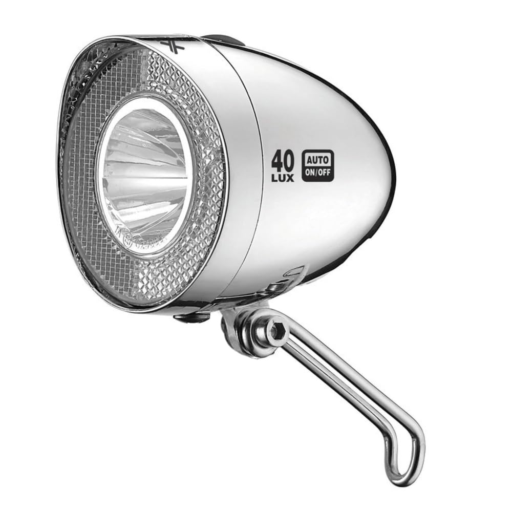 XLC Unisex – Adult's CL-D04 LED Dynamo Headlight, Silver, standard size