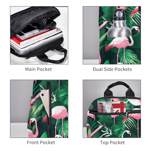 Sac à dos camping et randonnée imprimé feuille verte confortable et léger - 5