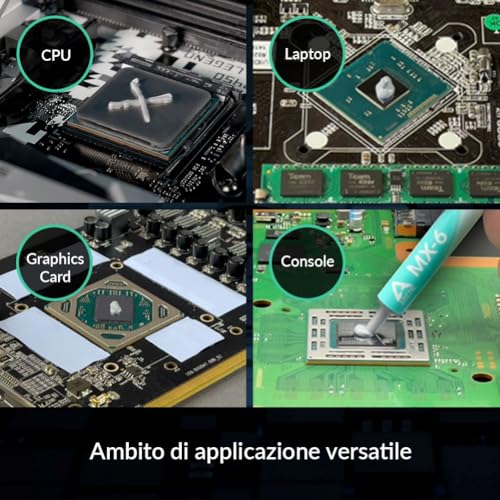 MX-6 (4 g), incl. 6 MX Cleaner) Ultimate Performance Pasta Termica per CPU, console, schede grafiche, laptop, conducibilità termica molto elevata, lunga durata, non conduttiva, thermal paste - Processore - Immagine 10
