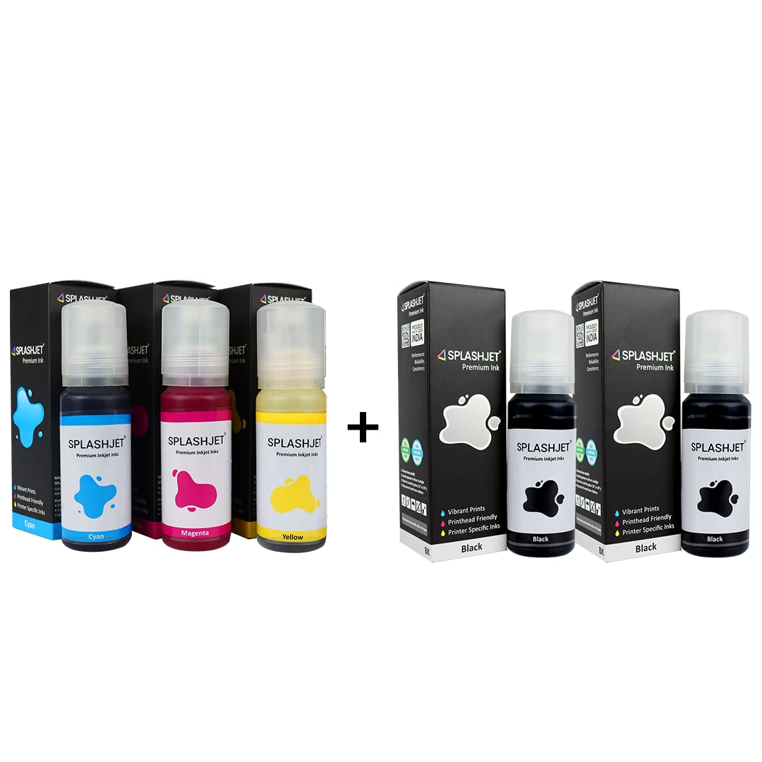 Splashjet 003 Compatible Refill Ink for Epson L3150, L3110, L3250, l3210, L3252, L3150, L3116, L3101,L3215, L3216, L3151, L3152, L3156, L5190…