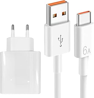 Fast Charging Cable 6A Data Cables Safety Protection Phone Charger Set | Charger Block Portable for Mobile Phones, Tablets