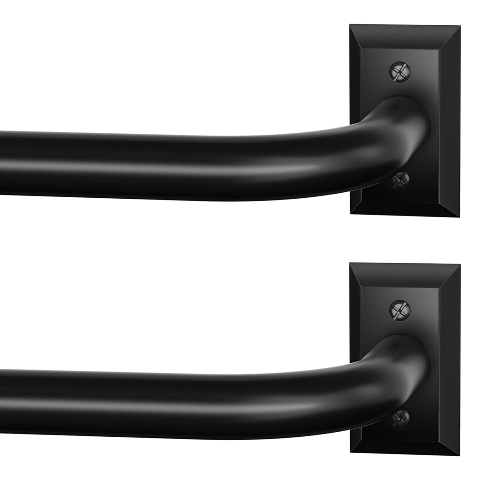 ZYRW 2 Pack Wrap Around Curtain Rod Black
