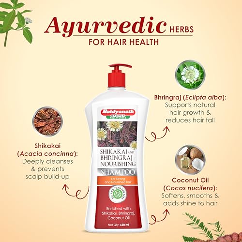 Image of Baidyanath Asli Ayurved Shikakai and Bhringraj Nourishing Shampoo - 650 ml | Hair Strong Shampoo | Coconut Oil | Sulfate & Paraben Free
