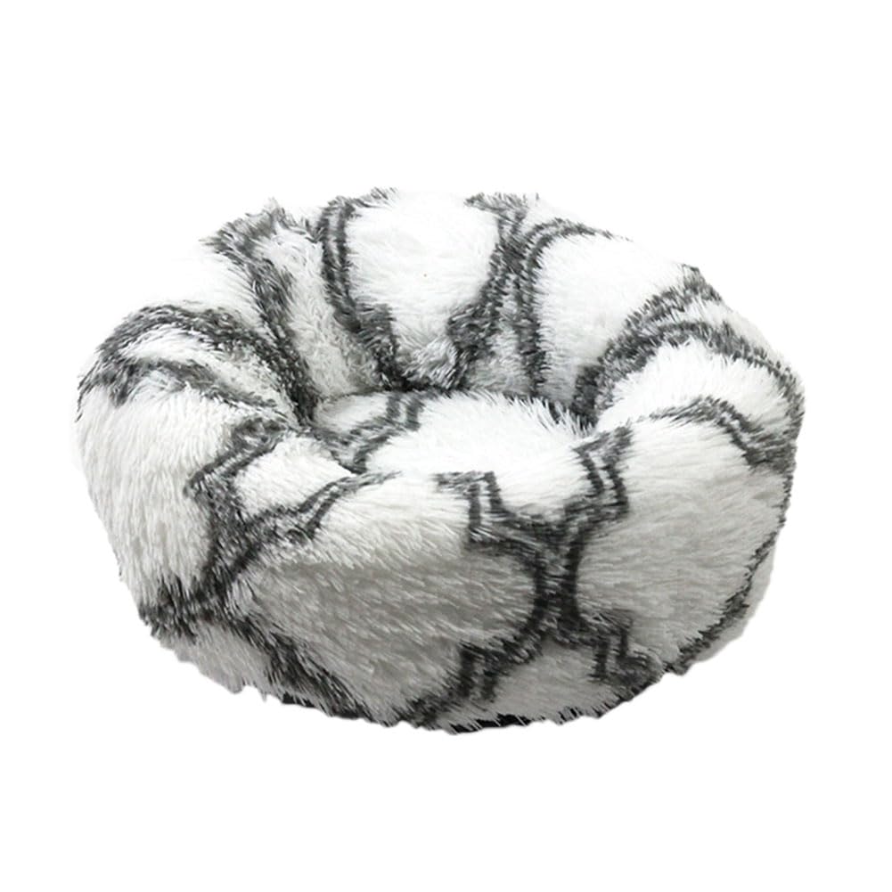 YOUCAI Puppy Bed for Medium Small Dogs Cats Non-Slip Bottom Fluffy Calming Kitten Bed for Small Dog and Puppy Plush Cuddler Pet Bed Round Plush Dog Bed,A-Grey,100cm