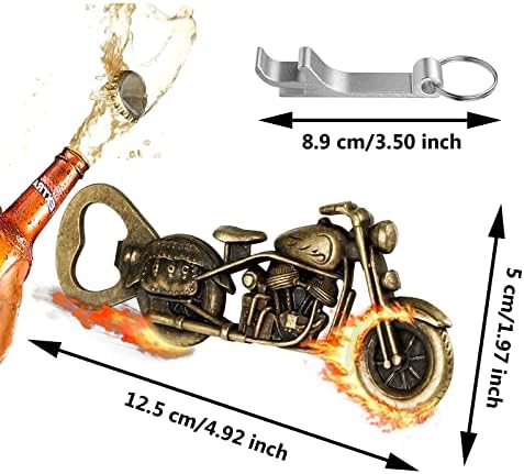 Motorbike Beer Bottle Openers Vintage Motorcycle Gifts for Men Cool Bottle Openers Novelty Metal Bronze Bar Blade Father Birthday Gifts for Husband Boyfriends Dad