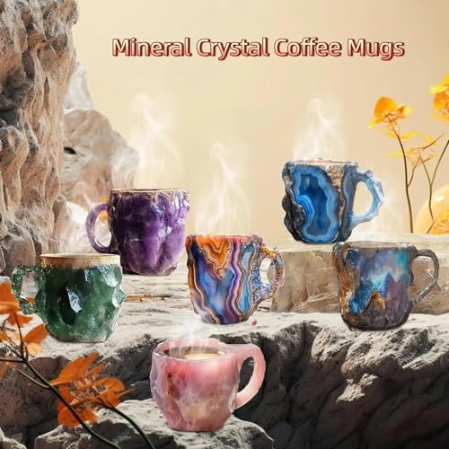 Taza de café mineral con apariencia de ágata natural miniatura 4