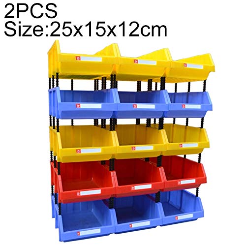 N/A Drawer component box Parts storage box 2 PCS Thickened Oblique Plastic Box Combined Parts Box Material Box, Random Color Delivery, Size: 25cm X 15cm X 12cm Thickened parts cabinet