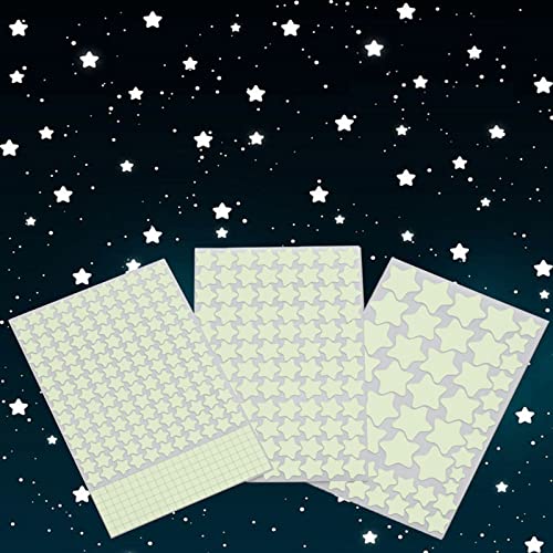 Image of aooyaoo Glow in The Dark Stars Wall Stickers, Glowing Stars for Ceiling and Wall Decals, Perfect for Ceiling, Wall, Room or Party Birthday Gift (452Pcs, Blue)