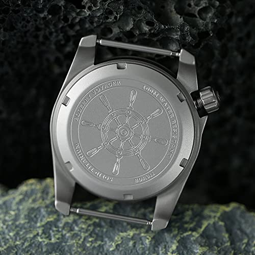 Image of BODERRY Men's Watch Titanium Automatic Field Watch 40mm Military Watch Day Date Function 100M Waterproof with Nylon Strap Japanese Mechanical Movement & Screw Down Crown-Voyager