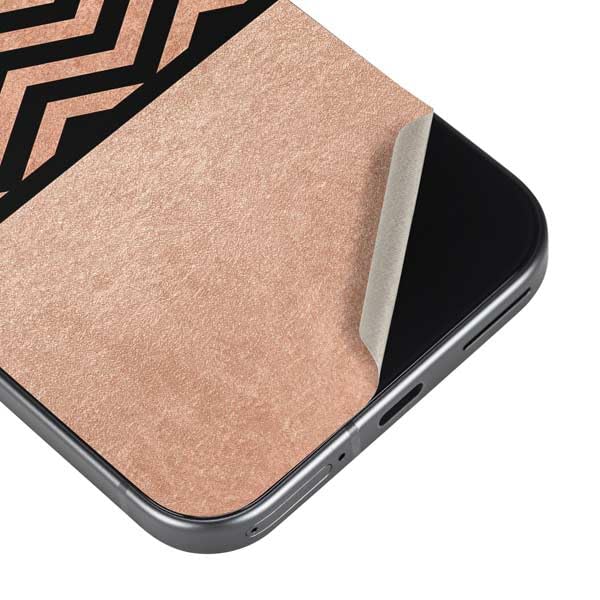 Skinit Decal Phone Skin Compatible with Google Pixel 9a - Rose Gold Chevron Split Design