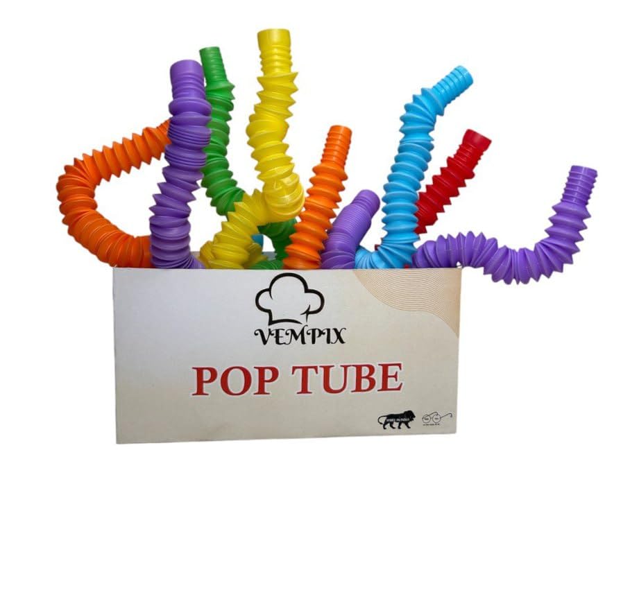 VEMPIX Pop Tubes Fidget Toy, Sensory Tubes, Poppin Pipes for Kids, Stress Relief Stretch Bend Build and Connect Toy, Fidget Toys for Sensory Learning, Colorful Pop Tubes (6) (B0D8455CMJ) Amazon Price History, Amazon Price Tracker