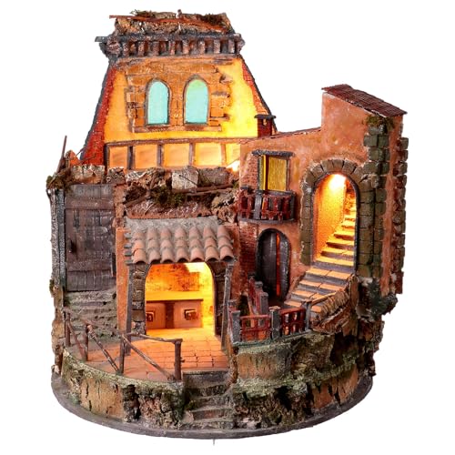  Holyart Presepe Rotondo Stile 700 con Tempio 55x50 cm presepe Napoletano 8-12 cm