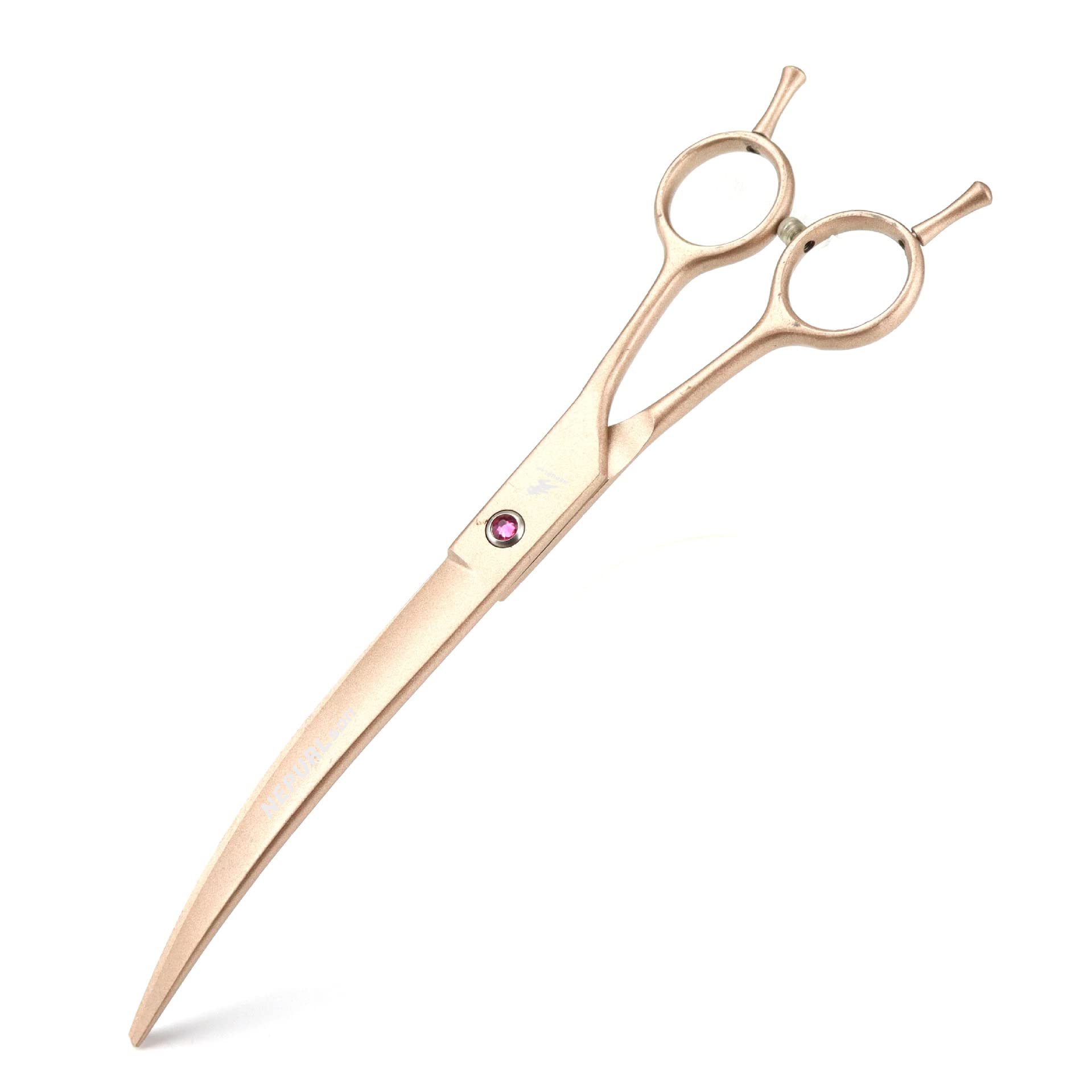 Hundepflege-Scherenkit, 8,0-Zoll-Gold Finish 4CR Stahl Haustierschere mit gerader, gebogenen und Fischknochenverdünnungschere,Wide
