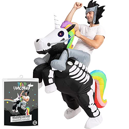 Déguisement Gonflable Squelette de Licorne | Costume Insolite Taille Adulte | Qualité Premium | en Polyester très Résistant - Agréable à Porter | Système de Gonflage Inclus | OriginalCup® Cover