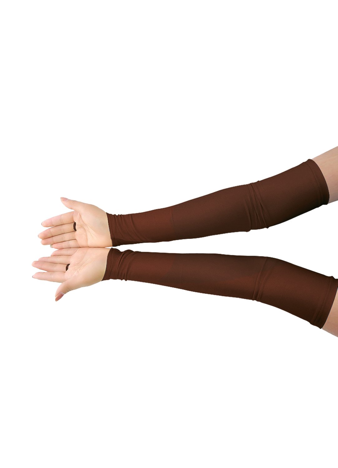 Shinningstar Girls' Boys' Adults' Stretchy Spandex Fingerless Over Elbow Cosplay Catsuit Opera Long Gloves: Dark Brown