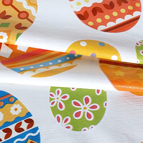Fitable Easter Rectangle Table Cloth - 60X84 Inch Waterproof Colorful Egg Pattern Tablecloth Vinyl Wipe Clean Table Cover For Dining Table, Easter Dinner, Kitchen, Holiday Party Table Decor #TOP3
